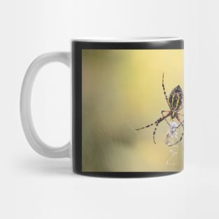 Spider with spider about to emerge from cocoon Mug